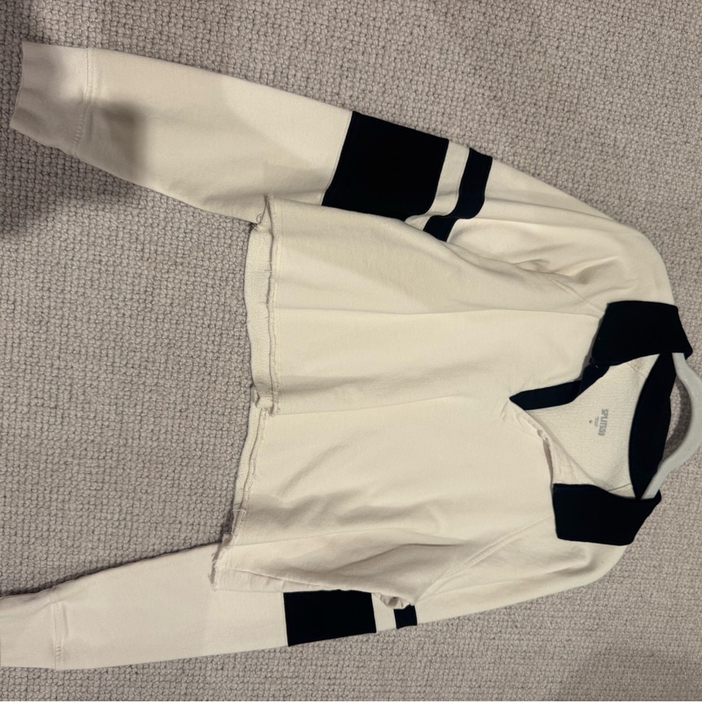 Splits59 Cream and Black Striped Sweatshirt